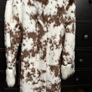 Guess Brown and White Teddy Jacket